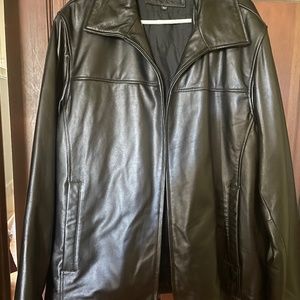 Men’s Black Rivet Leather Jacket  - XLT